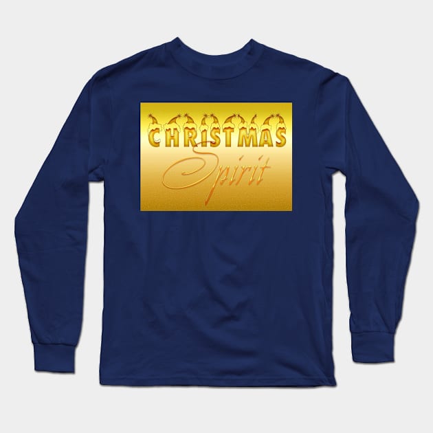 Christmas Spirit Long Sleeve T-Shirt by YamyMorrell